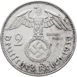 Stříbrná mince 2 Reichsmark 1939 J