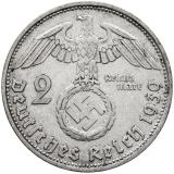 Stříbrná mince 2 Reichsmark 1939 D