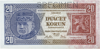 Československá bankovka 20 korun 1926