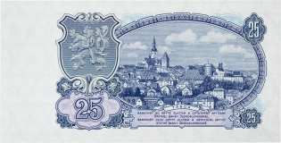 Československá bankovka 25 Kčs 1953