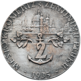 AE medaile - město Kroměříž ženijnímu pluku č. 2. - 1935
