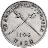 Stříbrná medaile 1908 - VIII. armádní šermířský turnaj Vídeň