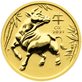 Zlatá investiční mince Rok Buvola 1/10 Oz 2021