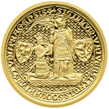 Zlatá medaile s motivem 100 Kč bankovky - Karel IV. 2015